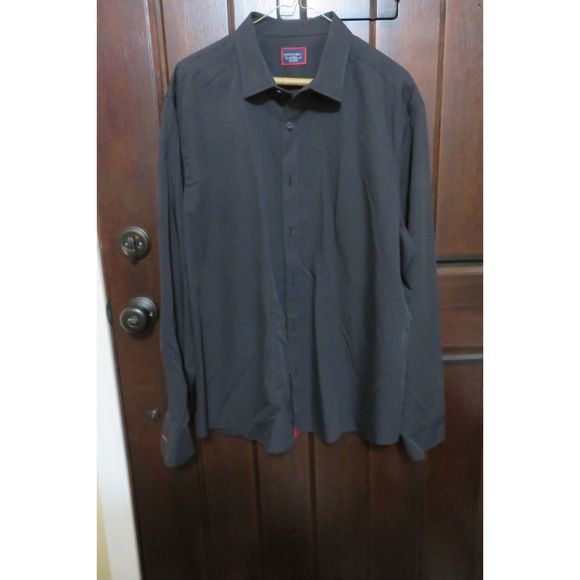 MEN'S BLACK UNTUCKIT SHIRT LONG SLEEVE SIZE XL - Picture 1 of 3